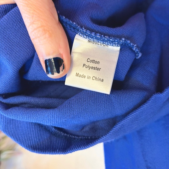 MISSLOOK Royal Blue Buttoned Jumper Dress Size XXXL Cotton Teacher Smock Artsy - Picture 7 of 8